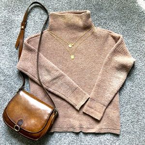 Madewell Mock Neck Southfield Sweater Blush/Tan XS